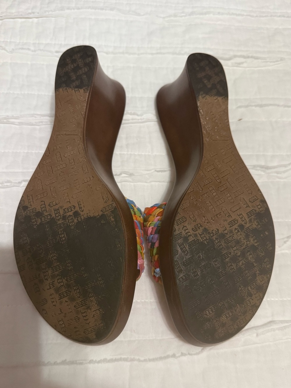 Vintage Italian Shoemakers Woven Multicolor Slide Sandals - Picture 8 of 11